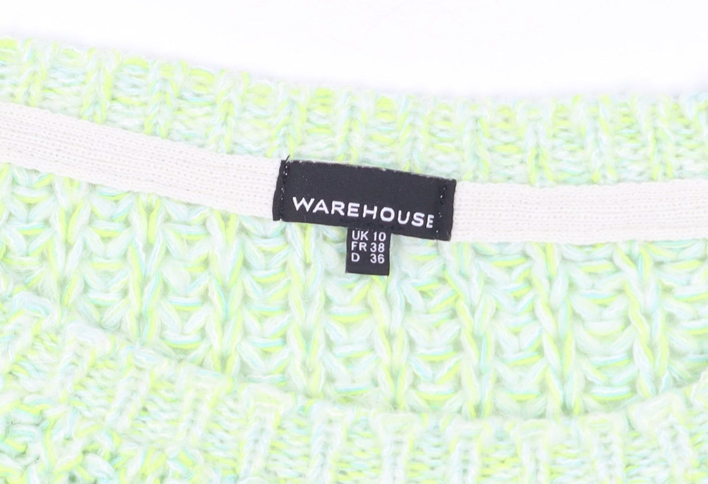 Womens UK Size 10 Warehouse Green Pullover Jumper