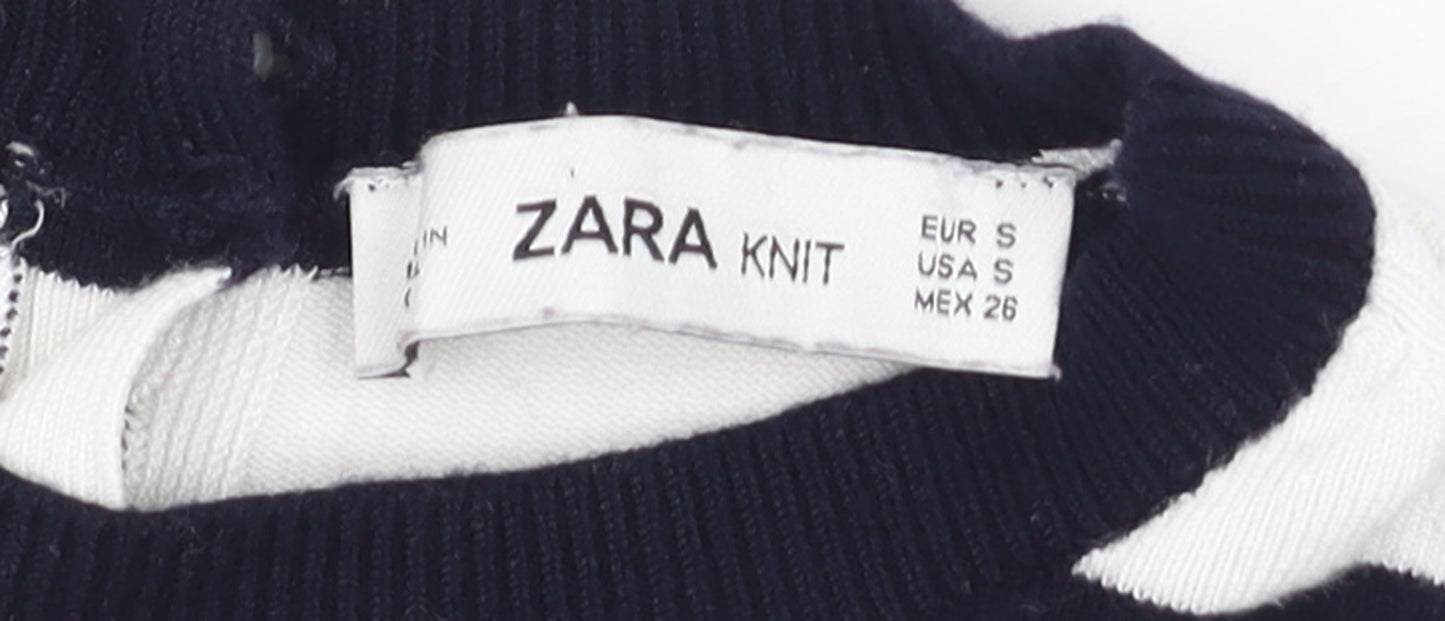 Womens UK Size S Zara Multicoloured Pullover Jumper