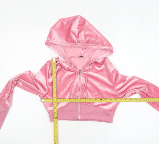 Womens UK Size S SheIn Pink Full Zip Hoodie