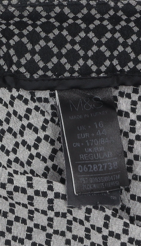Womens UK Size 16 Marks and Spencer Slim Fit Business Casual Workwear Black Trou