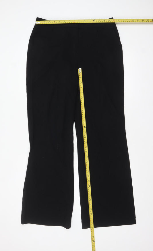 Marks and Spencer Women Black Size 14 Tall Straight Leg Trousers