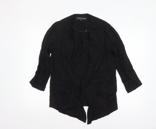 Warehouse Women’s Black Size 8 Blazer Jacket Lightweight Open Front