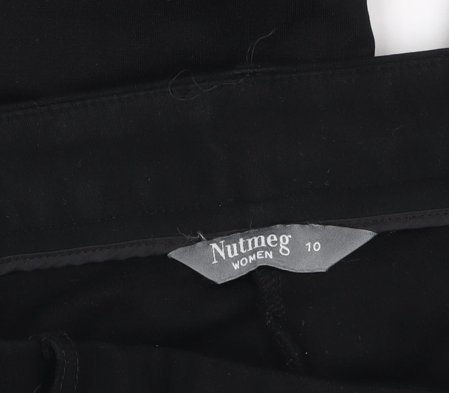 Womens UK Size 10 Nutmeg Slim Fit CasualBusinessWorkwear Black Trousers