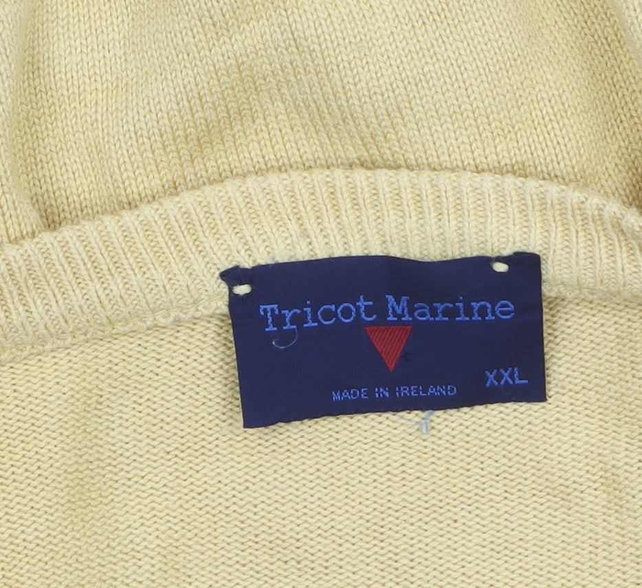 Mens UK Size 2XL Tricot Marine Yellow Pullover Jumper