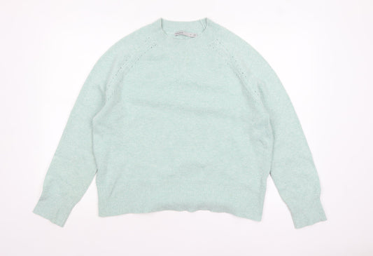 Oasis Women's Green Crew Neck Knit Pullover Jumper Size 12
