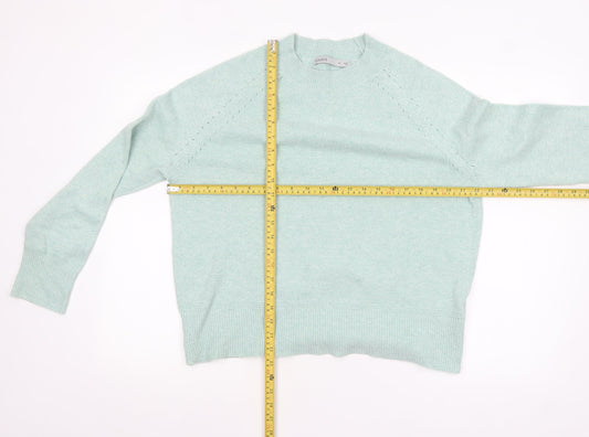Oasis Women's Green Crew Neck Knit Pullover Jumper Size 12