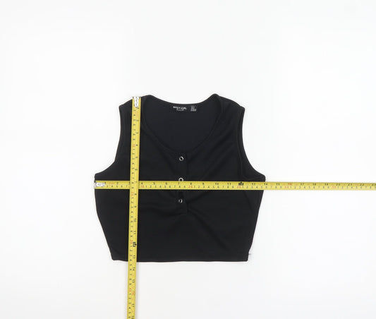 Nasty Gal Women’s Black Cropped Tank Top Size 4 Slim Fit