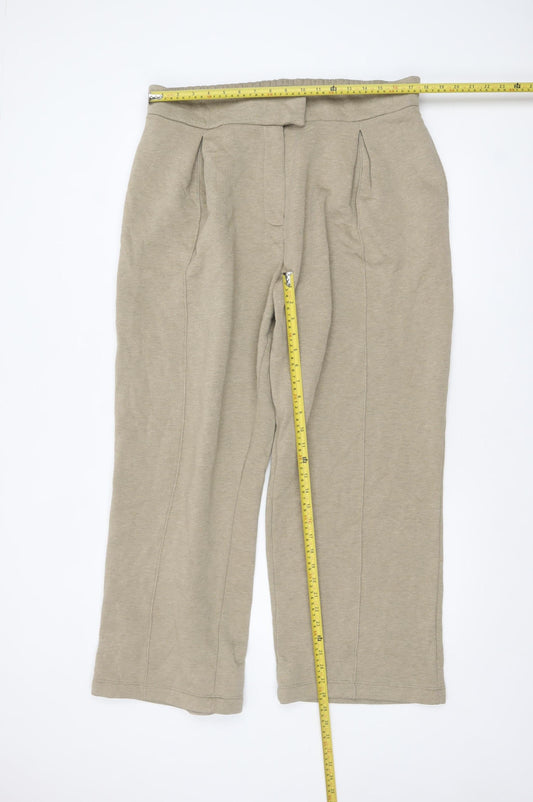 ASOS DESIGN Womens Beige L Relaxed Jersey Elastic Waist Trousers