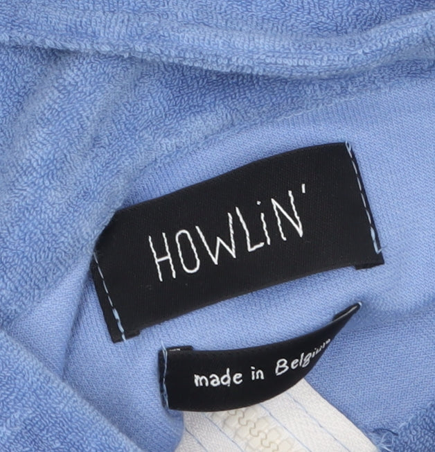 Mens UK Size M Howlin' Blue 1/2 Zip Sweatshirt