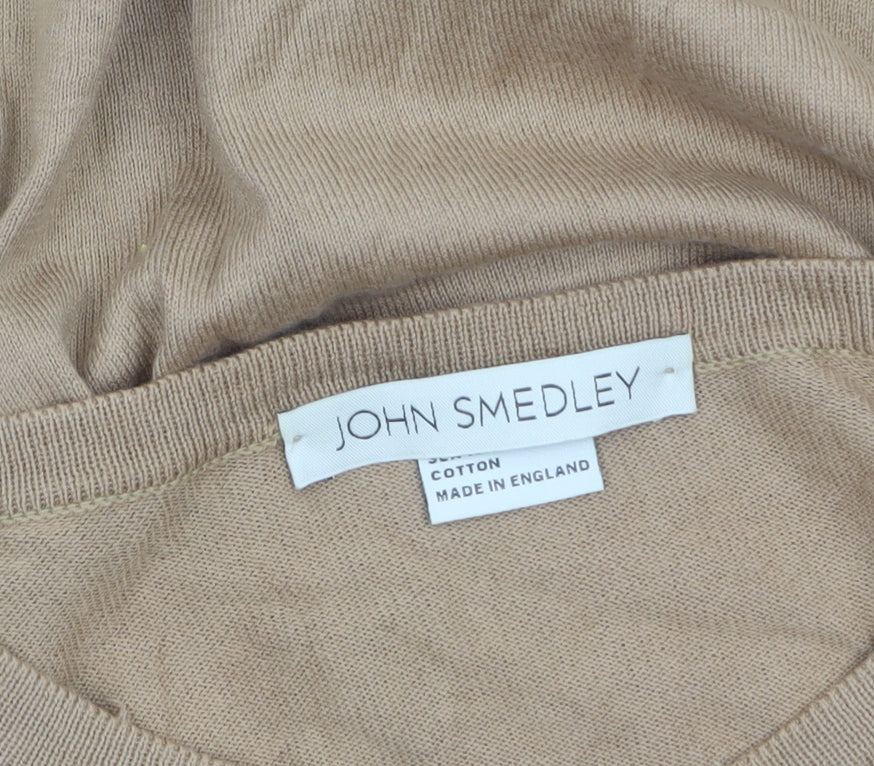 Womens UK Size S John Smedley Beige Cardigan Jumper