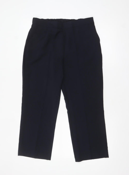 Womens UK Size 12 Bonmarché Regular Fit Casual Workwear Business Black Trousers