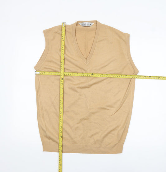 Berkertex Men’s Beige Cashmillon V-Neck Sleeveless Vest Jumper M