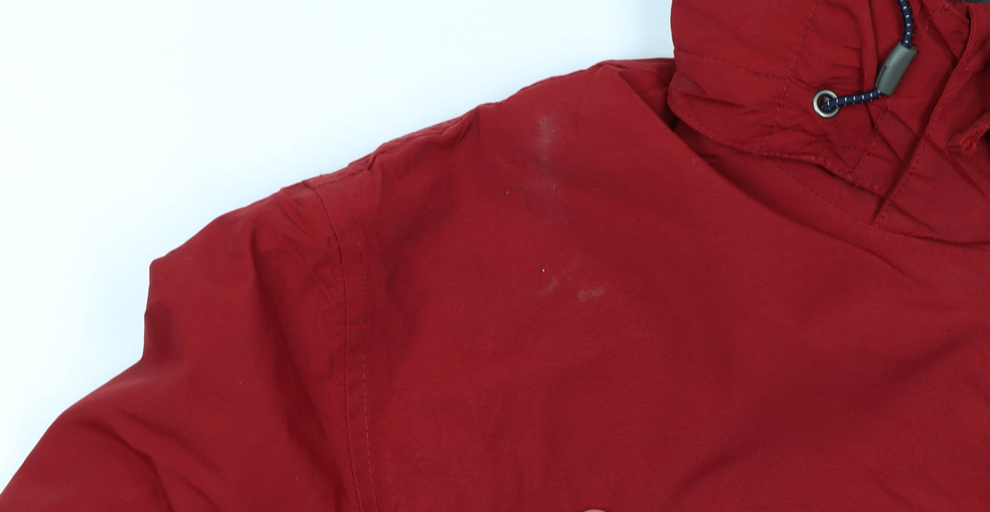Mens UK Size XL Lands' End Red Full Zip Hoodie