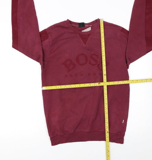Mens UK Size S HUGO BOSS Red Pullover Sweatshirt
