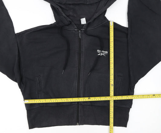 Womens UK Size M Reebok Black Full Zip Hoodie