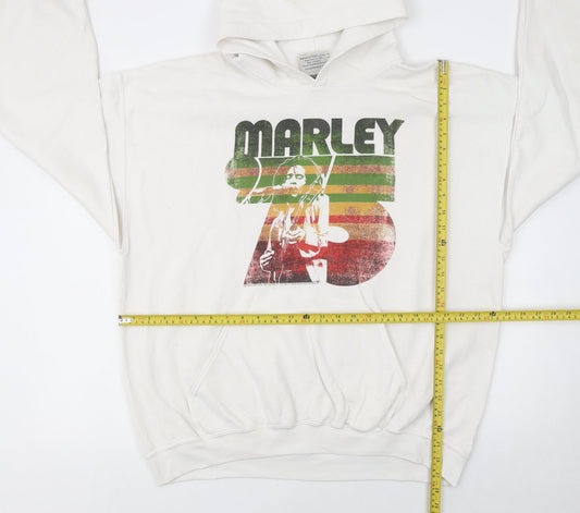 Mens UK Size XL Bob Marley White Pullover Hoodie