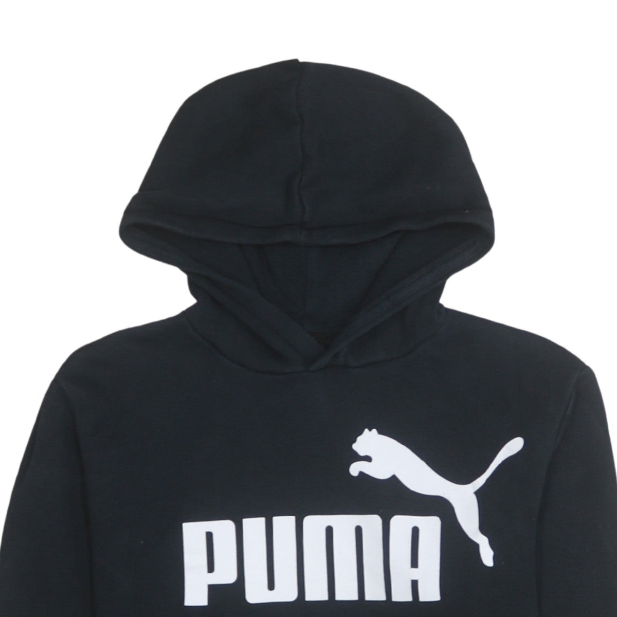 Additional view of Puma boys’ black pullover hoodie 15-16 years logo fleece sweatshirt