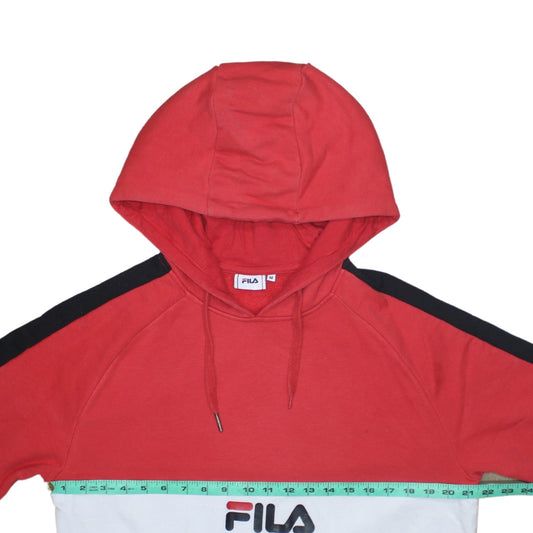 Womens UK Size M FILA Red Pullover Hoodie