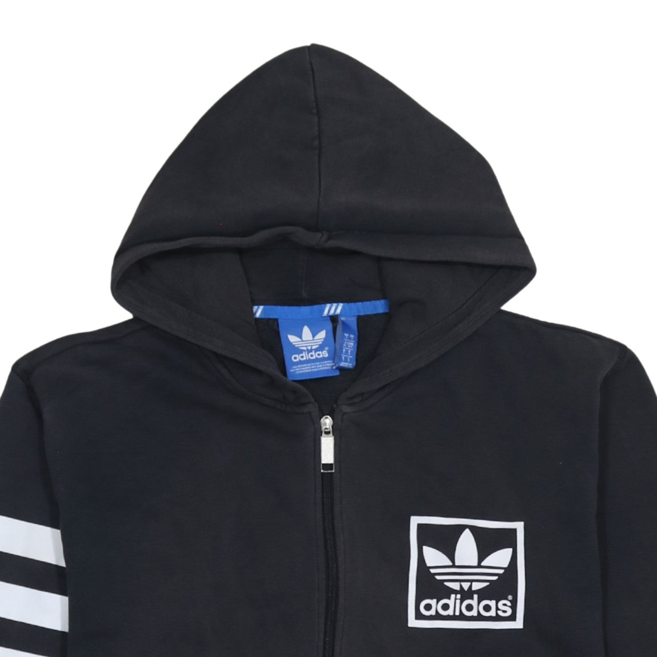 Womens UK Size S adidas Black Full Zip Hoodie