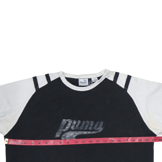 Puma Men's Black Long Sleeve Colourblock Cotton Top L