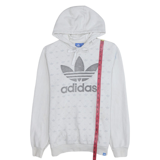 Mens UK Size S adidas White Pullover Hoodie