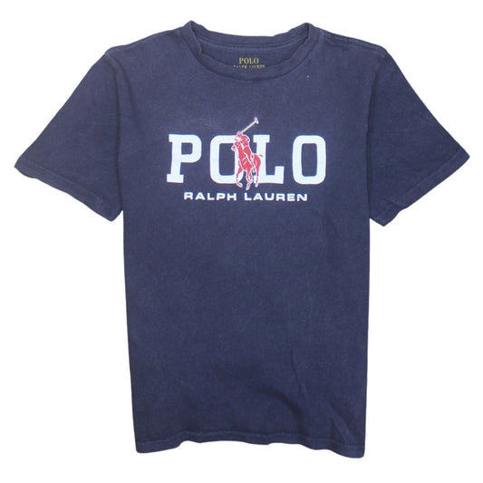 Ralph Lauren Boys Blue Logo Graphic T-Shirt Size 10-12 Years Cotton
