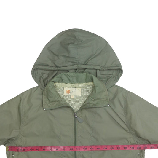 Womens UK Size 12 MD Sport Green Windbreaker Coat