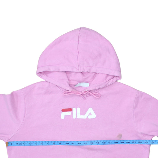 Womens UK Size M FILA Pink Pullover Hoodie