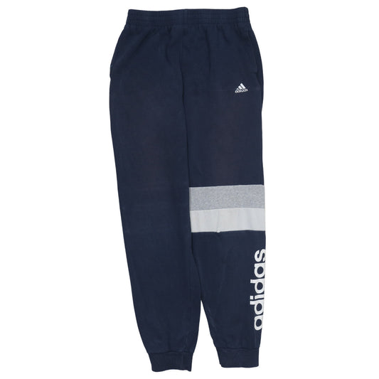 Additional front view of Adidas boys’ blue jogger trousers 13-14 years colourblock fleece activewear