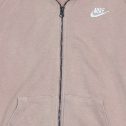 Womens UK Size L Nike Beige Full Zip Hoodie