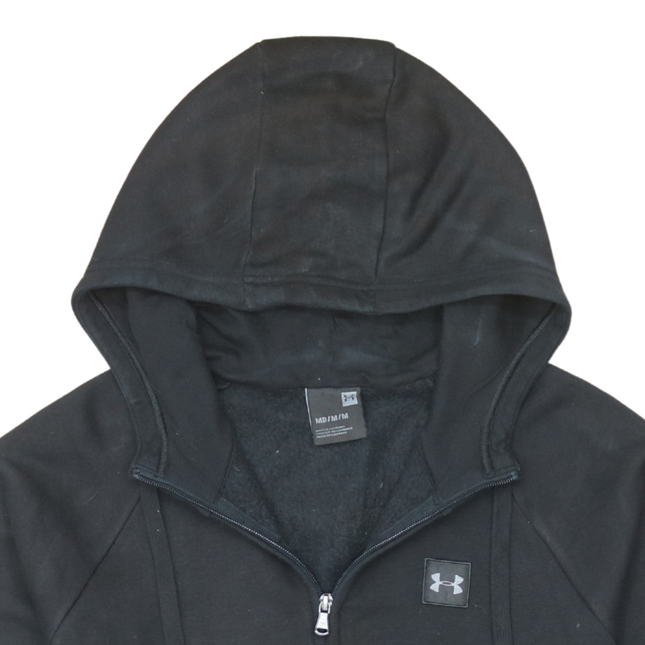 Mens UK Size M Under armour Black Full Zip Hoodie