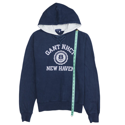 Mens UK Size M GANT Blue Pullover Hoodie