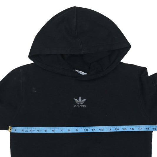 Adidas Boys Black Pullover Hoodie 13-14 Years Cotton Fleece Lined