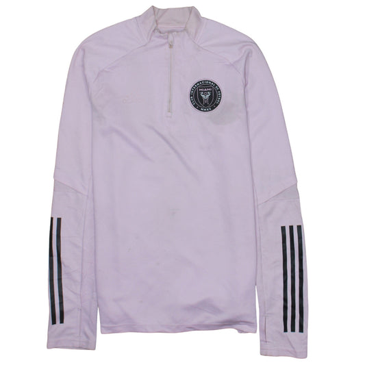 Adidas Men's Pink Inter Miami 1/4 Zip Training Top M Long Sleeve