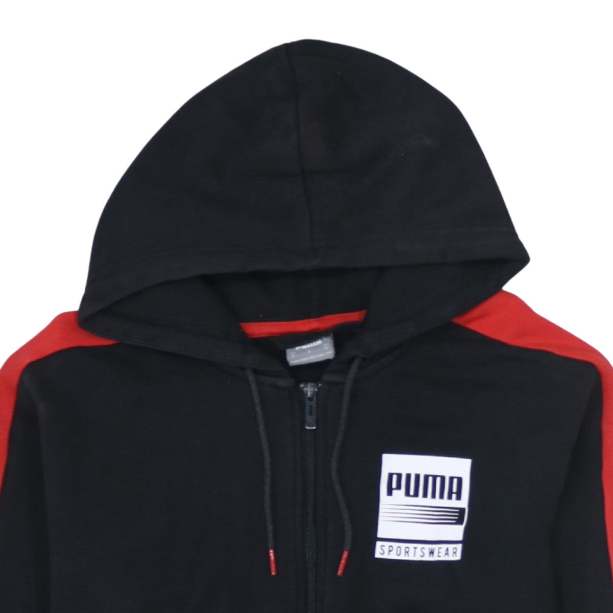 Additional view of Puma Men's Black Full Zip Hoodie, size S, Sportswear Logo Fleece
