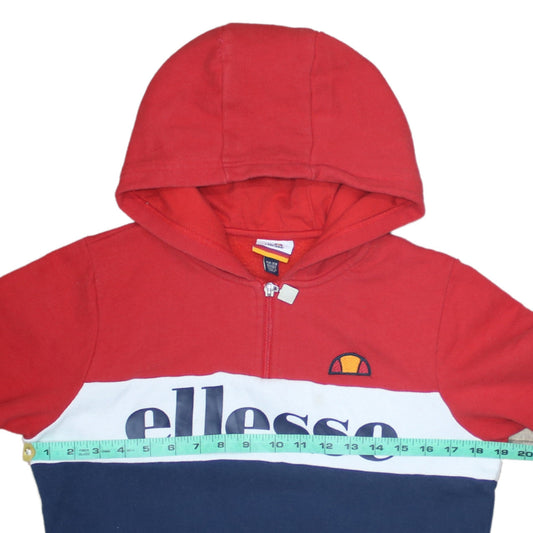 Ellesse Boys Red Blue Colourblock 12-13 Years Half Zip Hoodie Cotton Blend