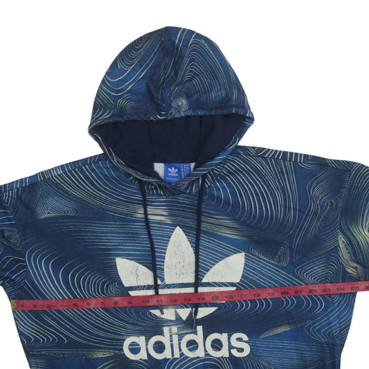 Womens UK Size 16 adidas Blue Pullover Hoodie