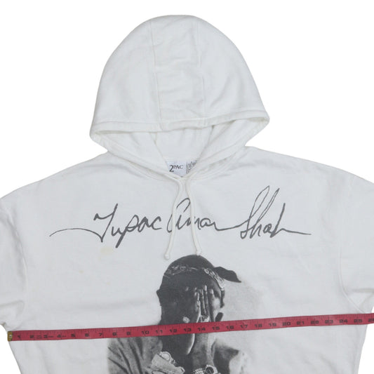 Womens UK Size S 2Pac White Pullover Hoodie