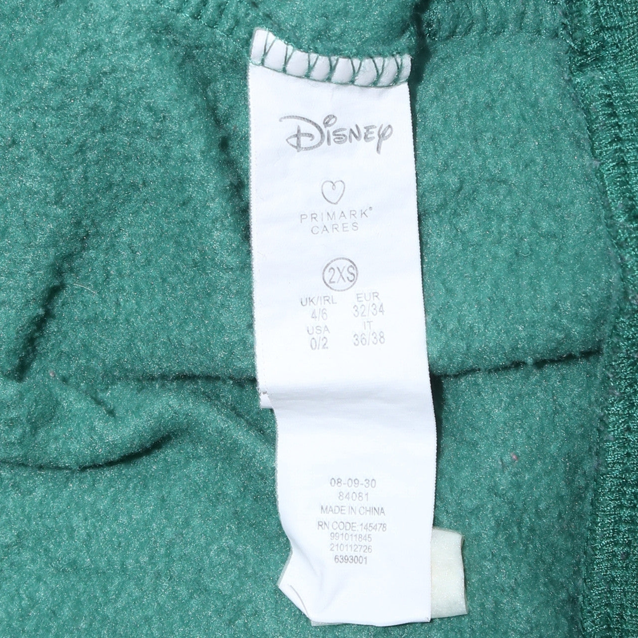 Womens UK Size 2XS Disney Green Pullover Sweatshirt