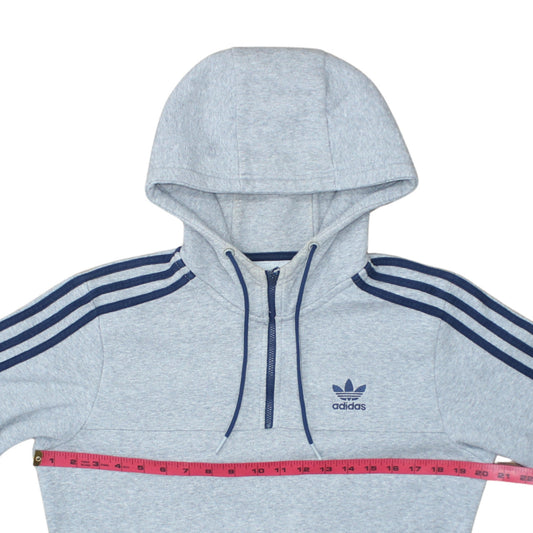 Mens UK Size S adidas Grey 1/2 Zip Hoodie