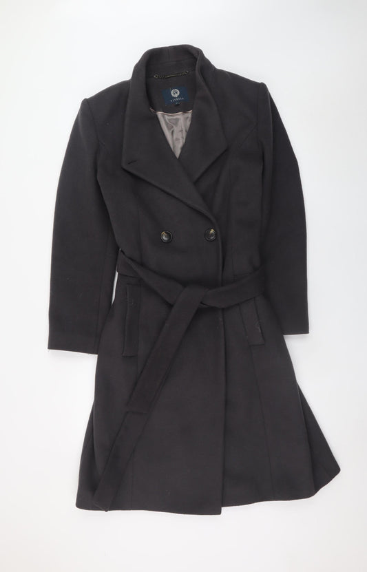 Womens UK Size 12 Viyella Black Overcoat