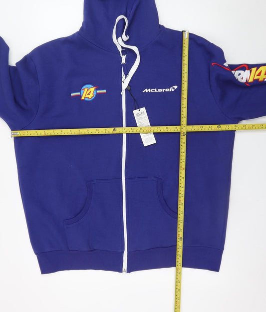 Mens UK Size 2XL McLaren Blue Full Zip Hoodie