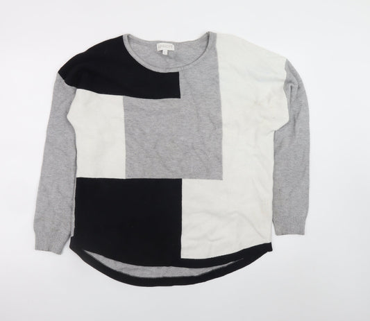 Apricot Women Grey Geometric Knit Pullover Jumper Size 14