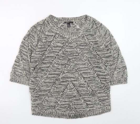 Womens UK Size 10 Mango Grey Pullover Jumper