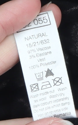 Womens UK Size 26/28 M&Co. Black Tunic Blouse
