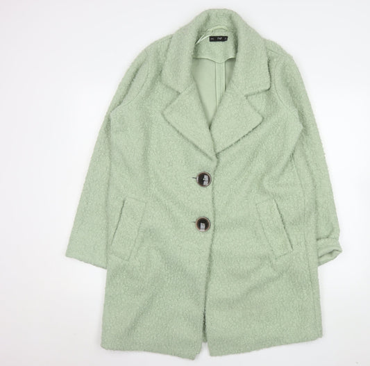 Womens UK Size 8 F&F Green Overcoat