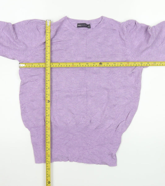 Womens UK Size M Marks and Spencer Purple Pullover Jumper