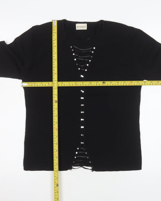 Womens UK Size S Roman Originals Black Basic Blouse