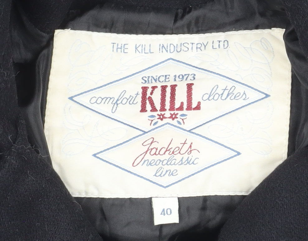 Womens UK Size 12 The Kill Industry Ltd Black Pea Coat