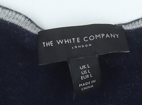 Womens UK Size L The White Company Blue Cardigan Jumper
